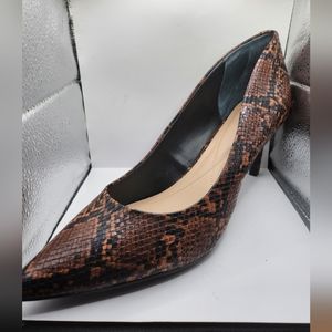 Chocolate Snakeskin pumps